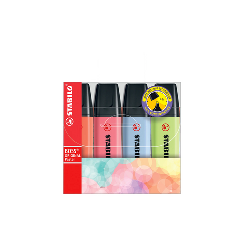 Surligneurs Pastel Boss (paquet de 4) • Boss Pastel highlighters (pack of 4) [no.70-4-3]