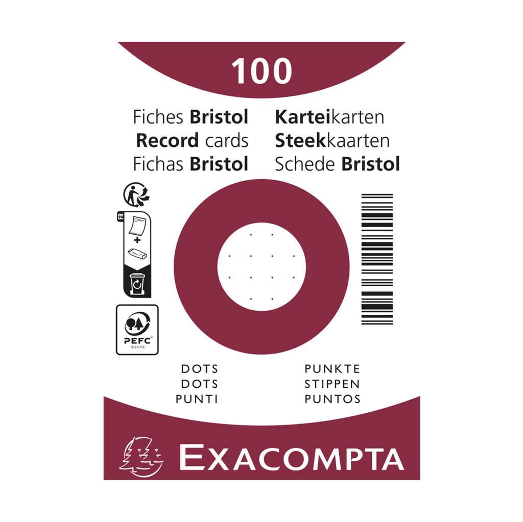 Exacompta Fiches bristol pointillé 105 x 148