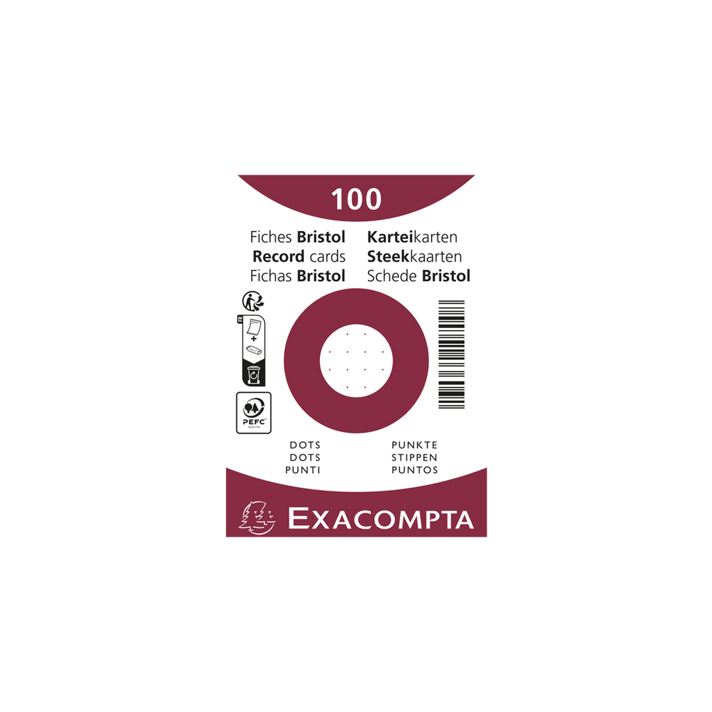 Exacompta Fiches bristol pointillé 74 x 105 mm