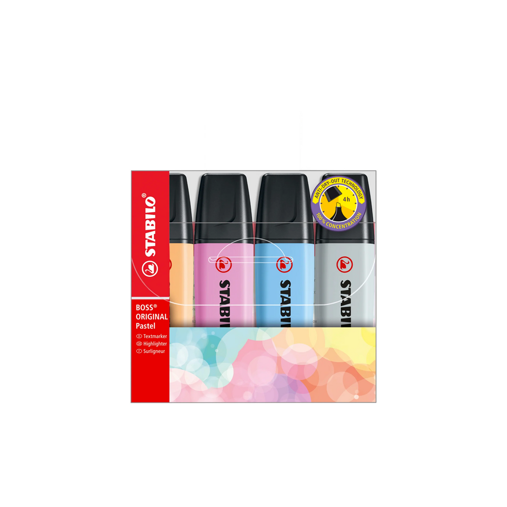 Surligneurs Pastel Boss (paquet de 4) • Boss Pastel highlighters (pack of 4) [no.70-4-4]