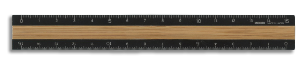 MIDORI Règle 15cm aluminium et bois