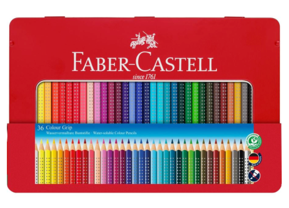 FABER-CASTELL Crayons de couleur Color Grip - Boîtes de 12, 24 et 36
