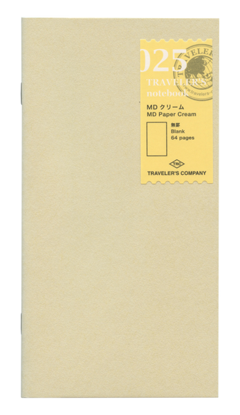 MIDORI TRAVELER'S COMPANY 025 Cahier Papier Crème Uni (format régulier)
