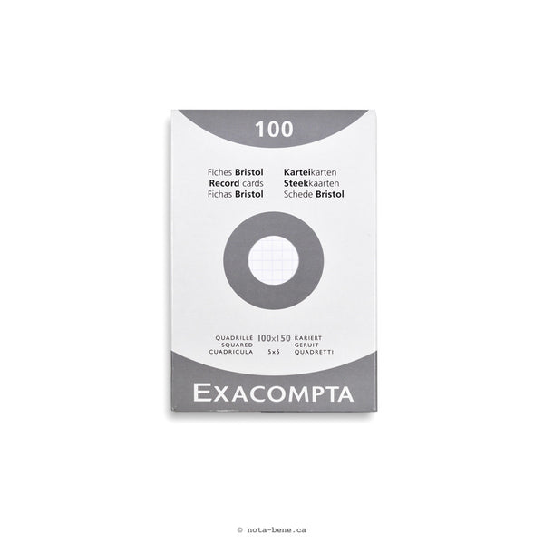 EXACOMPTA Fiches Bristol Blanc quadrillé 100x150 [13202E]