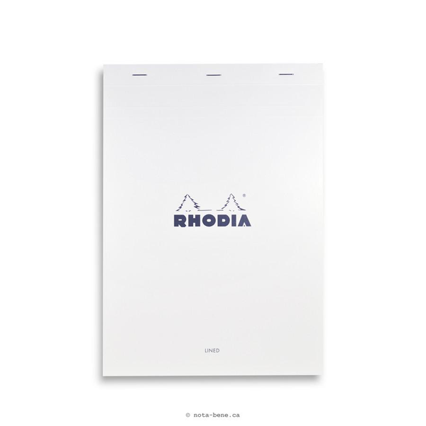 RHODIA Bloc agrafé ligné blanc - Plusieurs tailles disponibles
