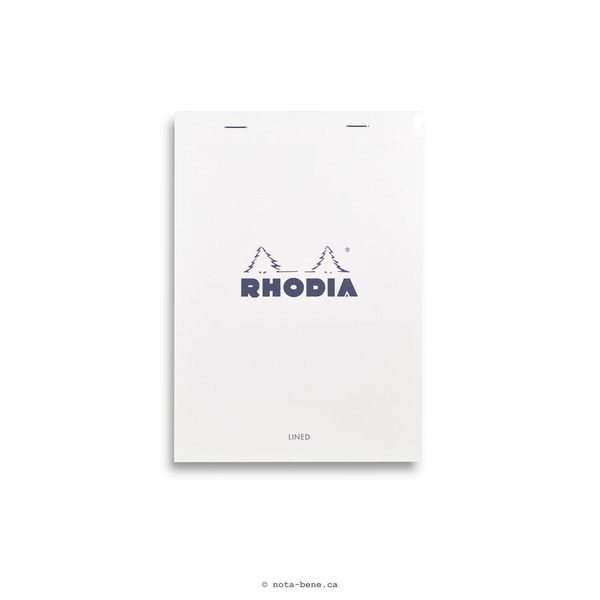 RHODIA Bloc agrafé ligné blanc - Plusieurs tailles disponibles