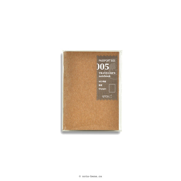 Midori Traveler's Notebook 005 Cahier Papier Léger Passeport • Lightweight Paper [14371006]