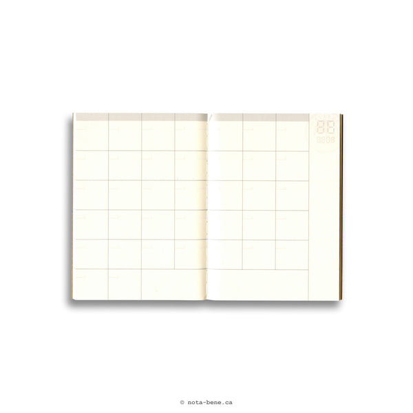 MIDORI TRAVELER'S COMPANY 006 Cahier Agenda Mensuel (Format Passeport)