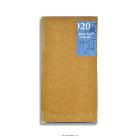 Midori Traveler's Notebook Dossier en papier kraft 020 (Format Régulier)