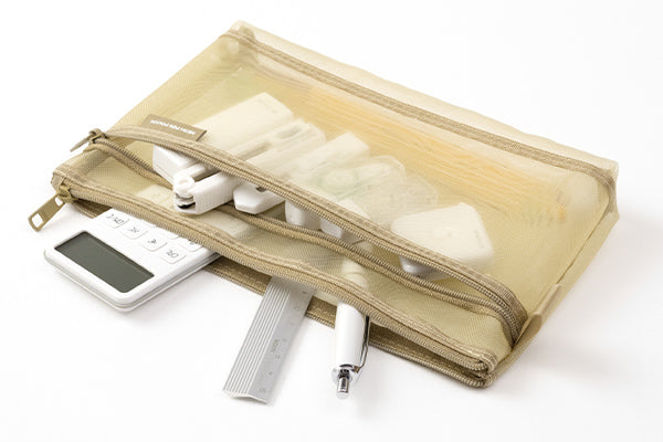 Coffre à crayon en maille Midori Édition limitée Pastel (grand)